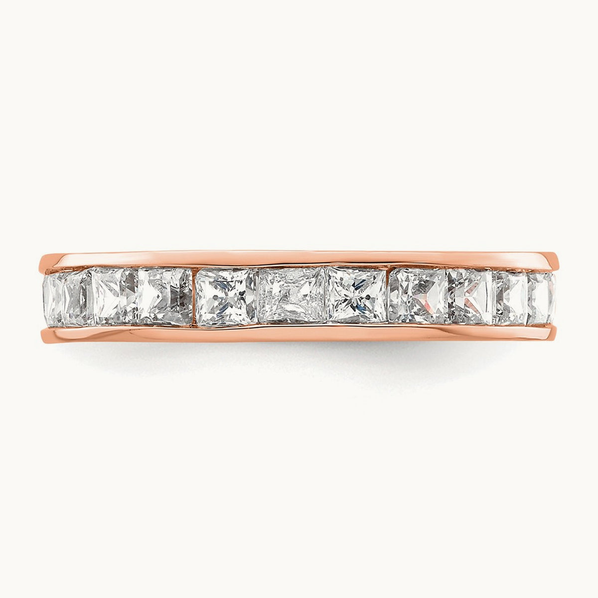 Polished Princess Channel Set Diamond Eternity Band, 2.00 ct tw — 14K Rose Gold