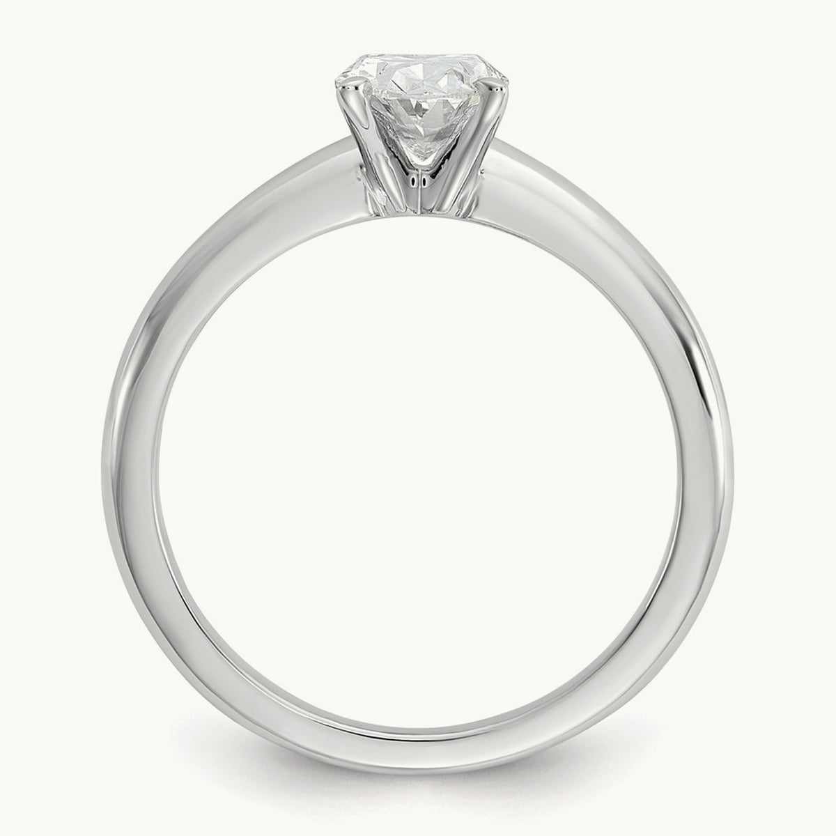 Oval Solitaire Engagement Ring, 0.50-5.00 ct tw Lab-Grown Diamond — 1 ct, 14K White Gold