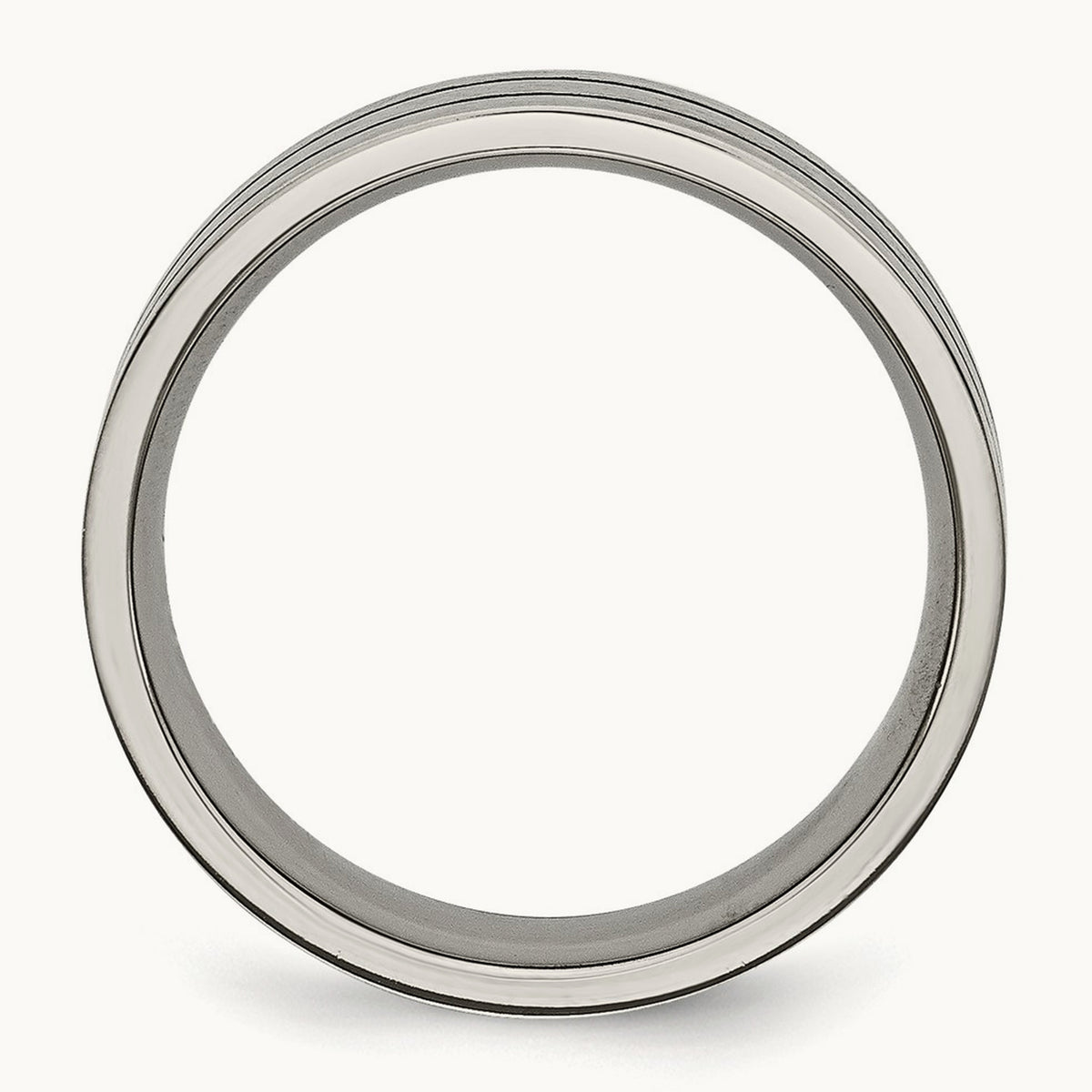 Brushed Black Enamel Grooved Flat Band — photo set