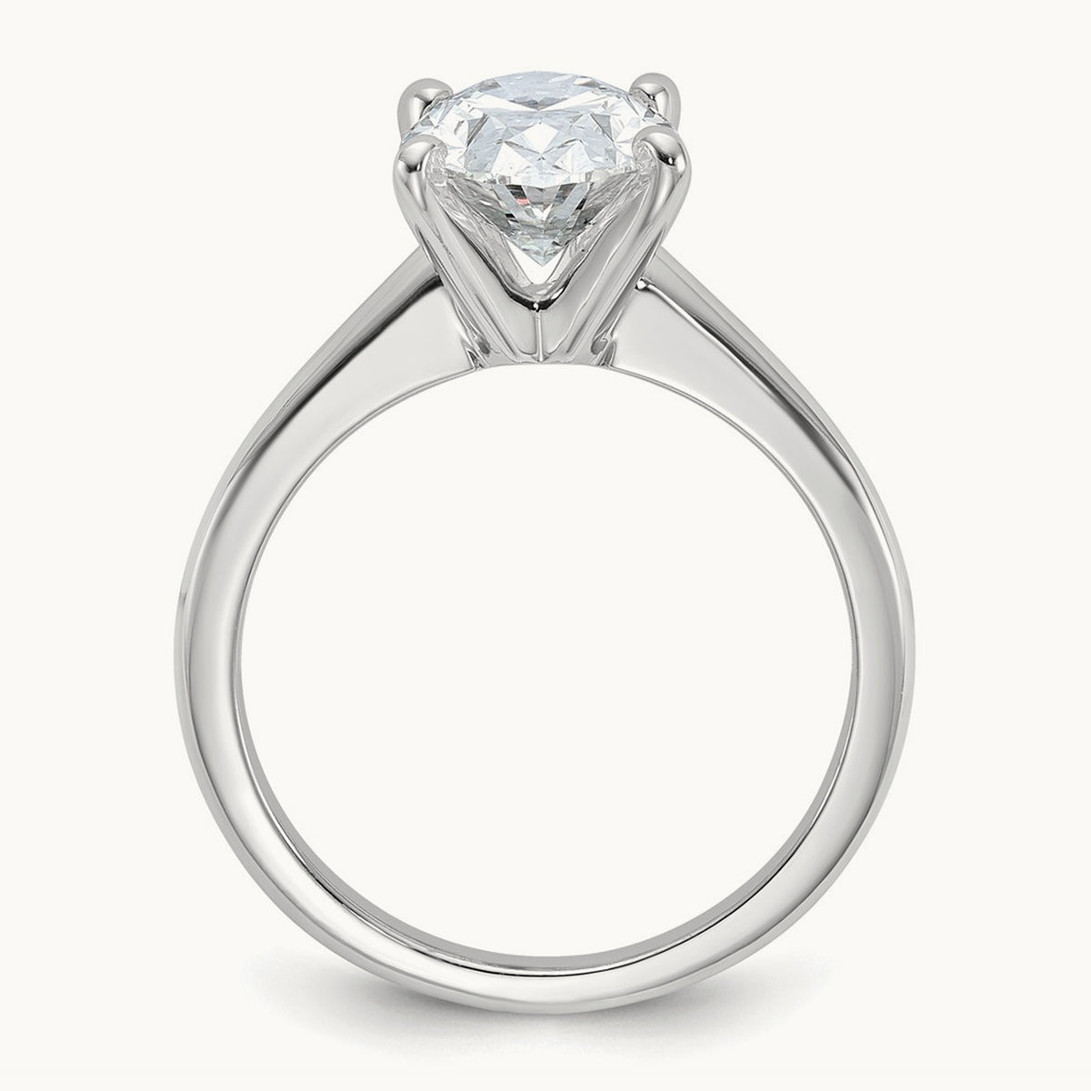 Oval Solitaire Engagement Ring, 0.50-5.00 ct tw Lab-Grown Diamond — 2 1/2 ct, 14K White Gold