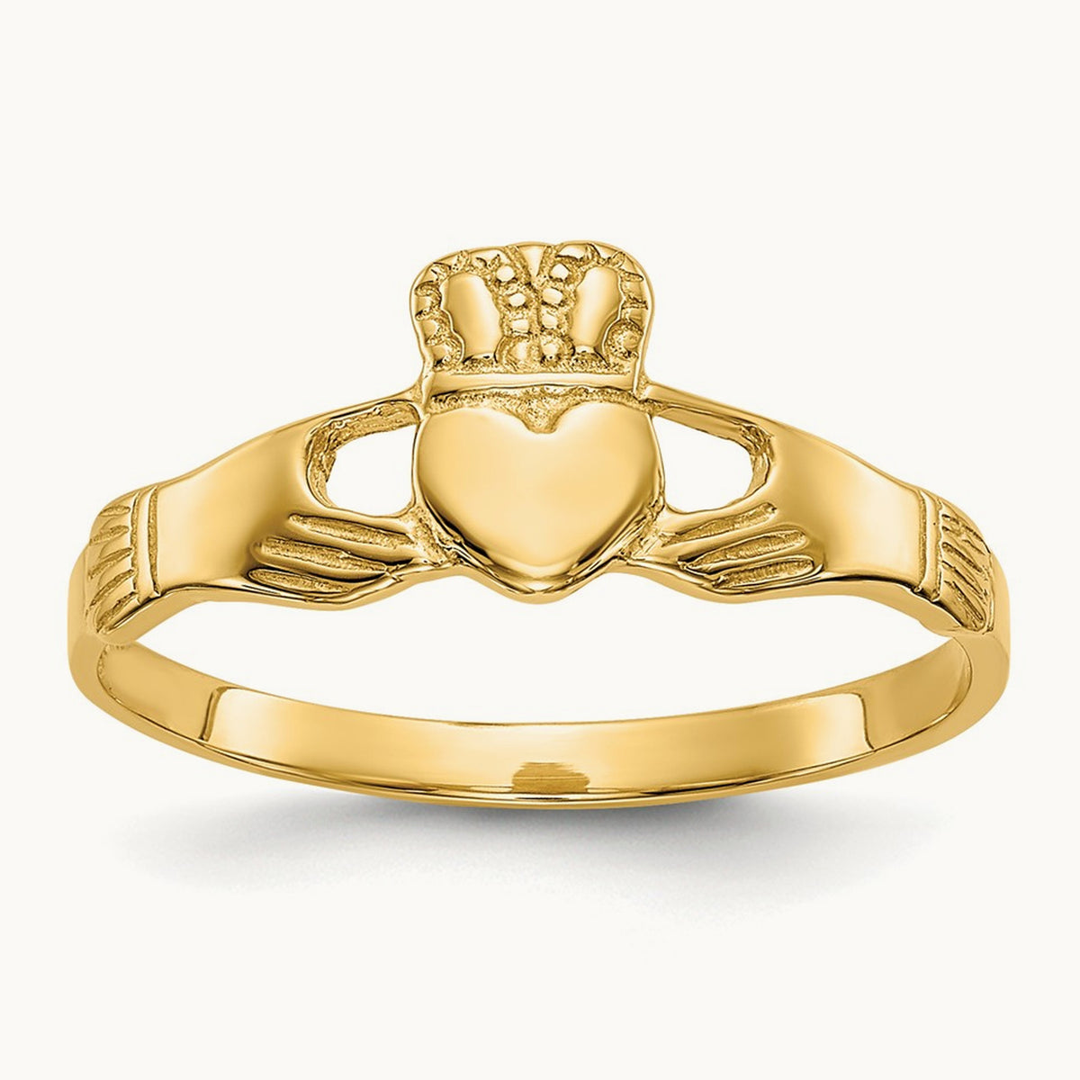 Polished Ladies Claddagh Ring, 14K