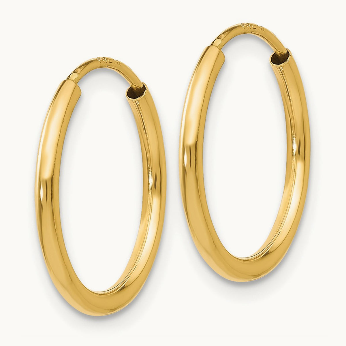 Polished Round Endless Hoop Earrings, 14K