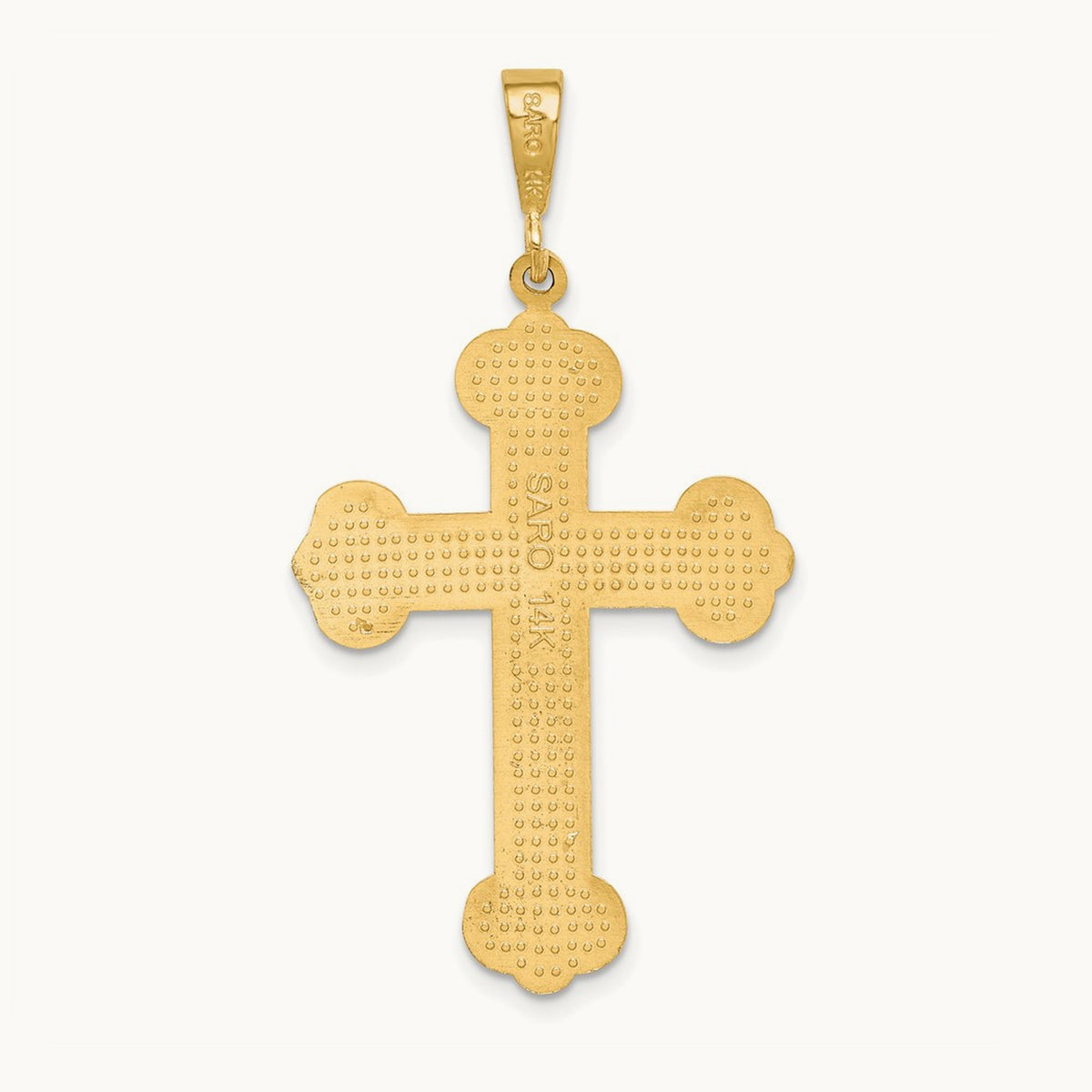 Budded Cross Pendant, 14K