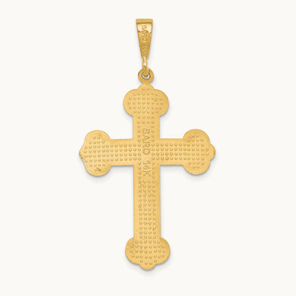 Budded Cross Pendant, 14K