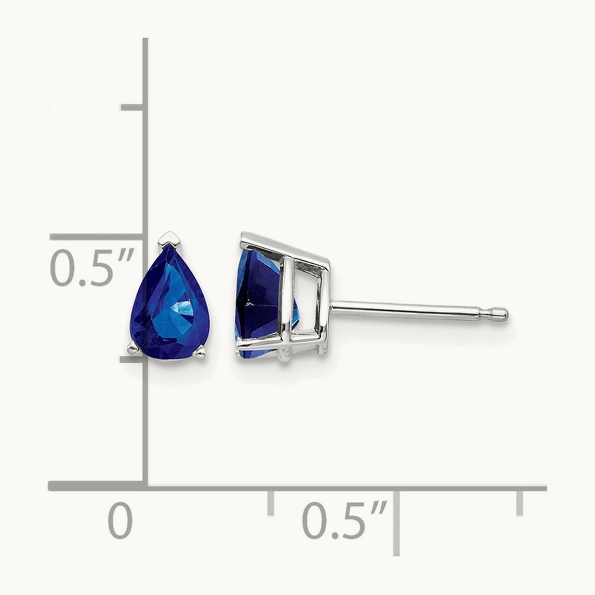 Sapphire Earrings, 14K White Gold