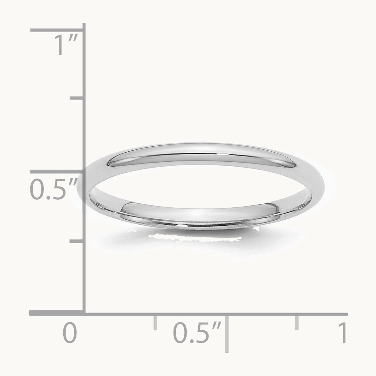 Sterling Silver Rhodium-plated 2mm Comfort Fit Band