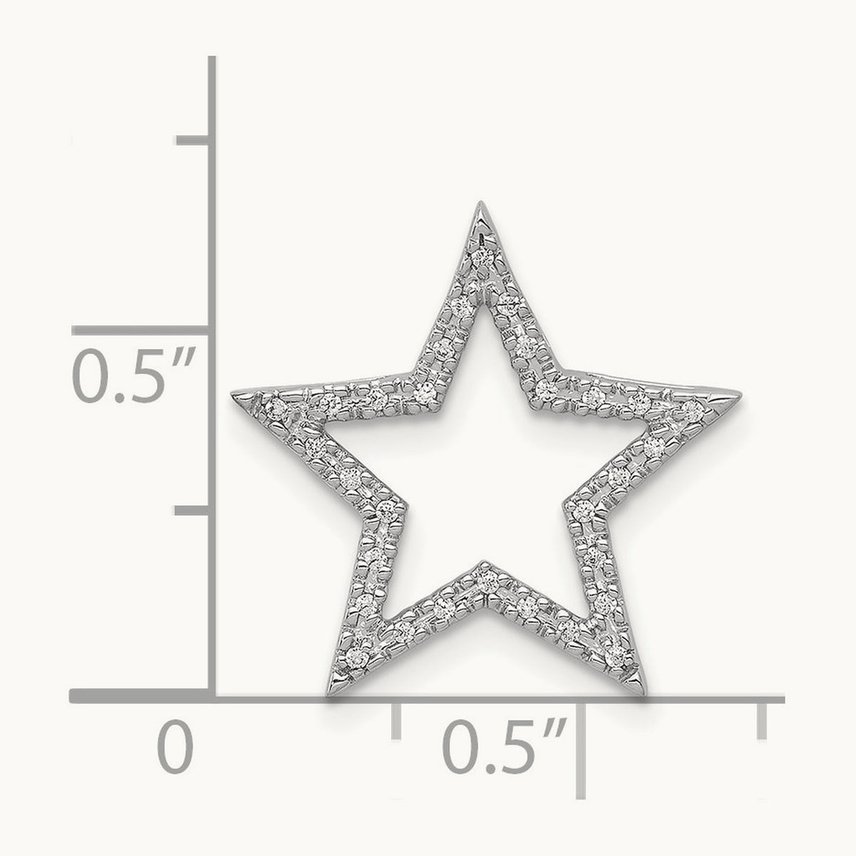 Diamond Star Chain Slide, 14K White Gold