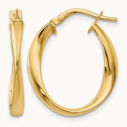Polished Hoop Earrings, 14K — Leslie's