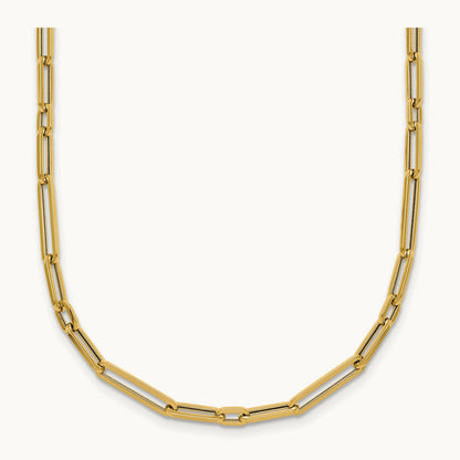 Polished 17in Paperclip Link Necklace, 14K
