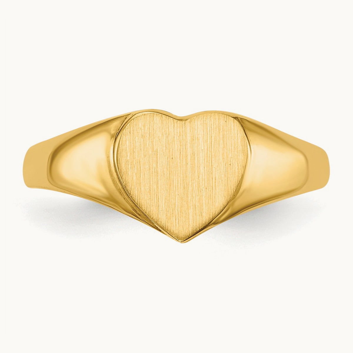 Open Back Heart Signet Ring — 8.5x7.5mm, 6