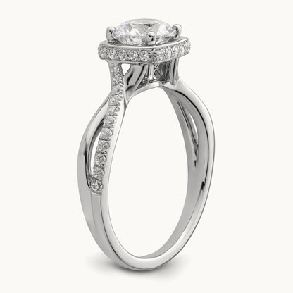 Halo Round Semi-Mount Engagement Ring, 0.25 ct tw