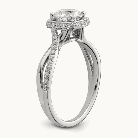 Halo Round Semi-Mount Engagement Ring, 0.25 ct tw