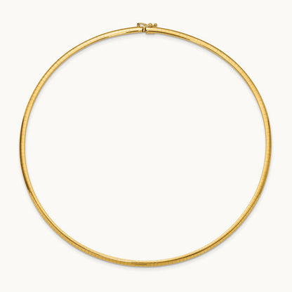 Domed Omega Necklace — 14K Yellow Gold, 16mm, 3mm