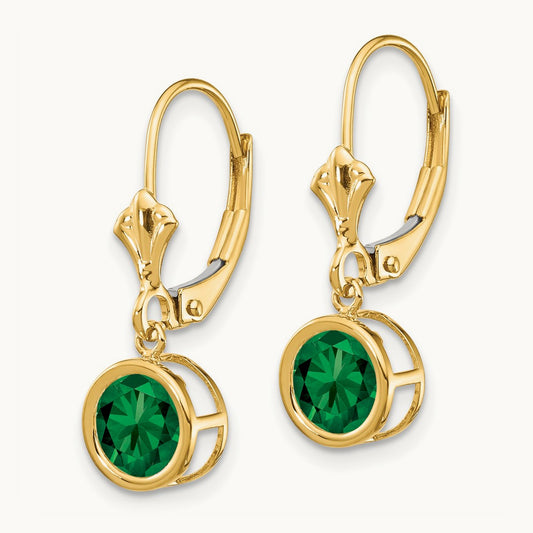 Mount St. Helens Leverback Earrings, 6mm, 14K