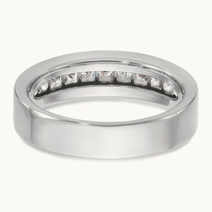 IBGoodman Men's Polished Square 11-Stone Diamond Ring, 14K White Gold
