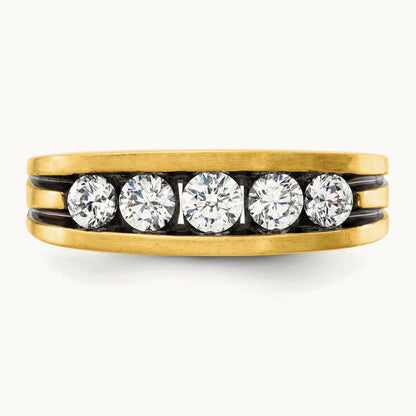 With Black Rhodium Men's Ring, 1.00 ct tw Lab-Grown Diamond
