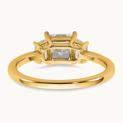 Princess & Trapezoid Engagement Ring, 1.25-4.00 ct tw Lab-Grown Diamond — 1 3/8 ct, 14K Yellow Gold