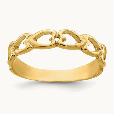 Open Hearts Baby Ring, 14K