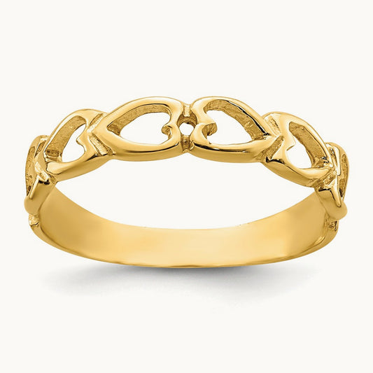 Open Hearts Baby Ring, 14K