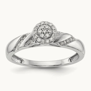 Complete Diamond Trio Cluster Engagement Ring — 14K White Gold, 7