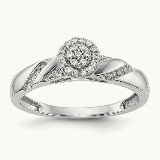 Complete Diamond Trio Cluster Engagement Ring — 14K White Gold, 7