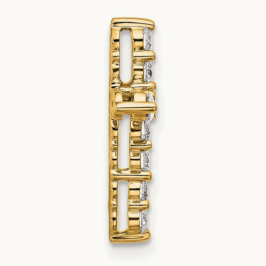 Cross Chain Slide Pendant, 0.50 ct tw Lab-Grown Diamond — 14K Yellow Gold