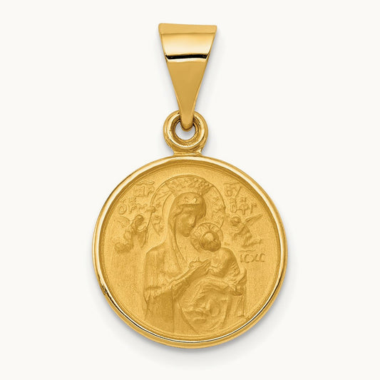 Our Lady of Perpetual Help Medal Pendant, 18K