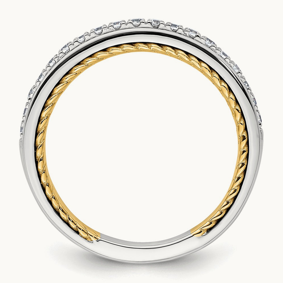 Diamond Wedding Band, 14K Two-tone