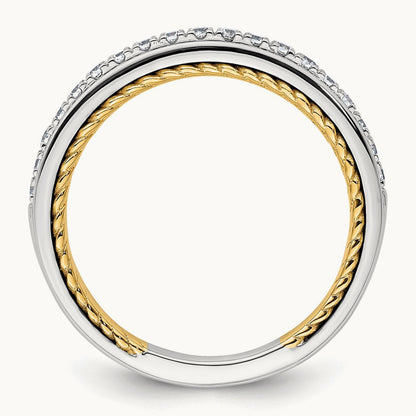 Diamond Wedding Band, 14K Two-tone