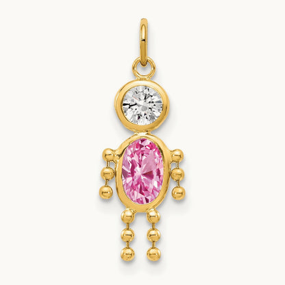 October Boy Birthstone Charm, 14K