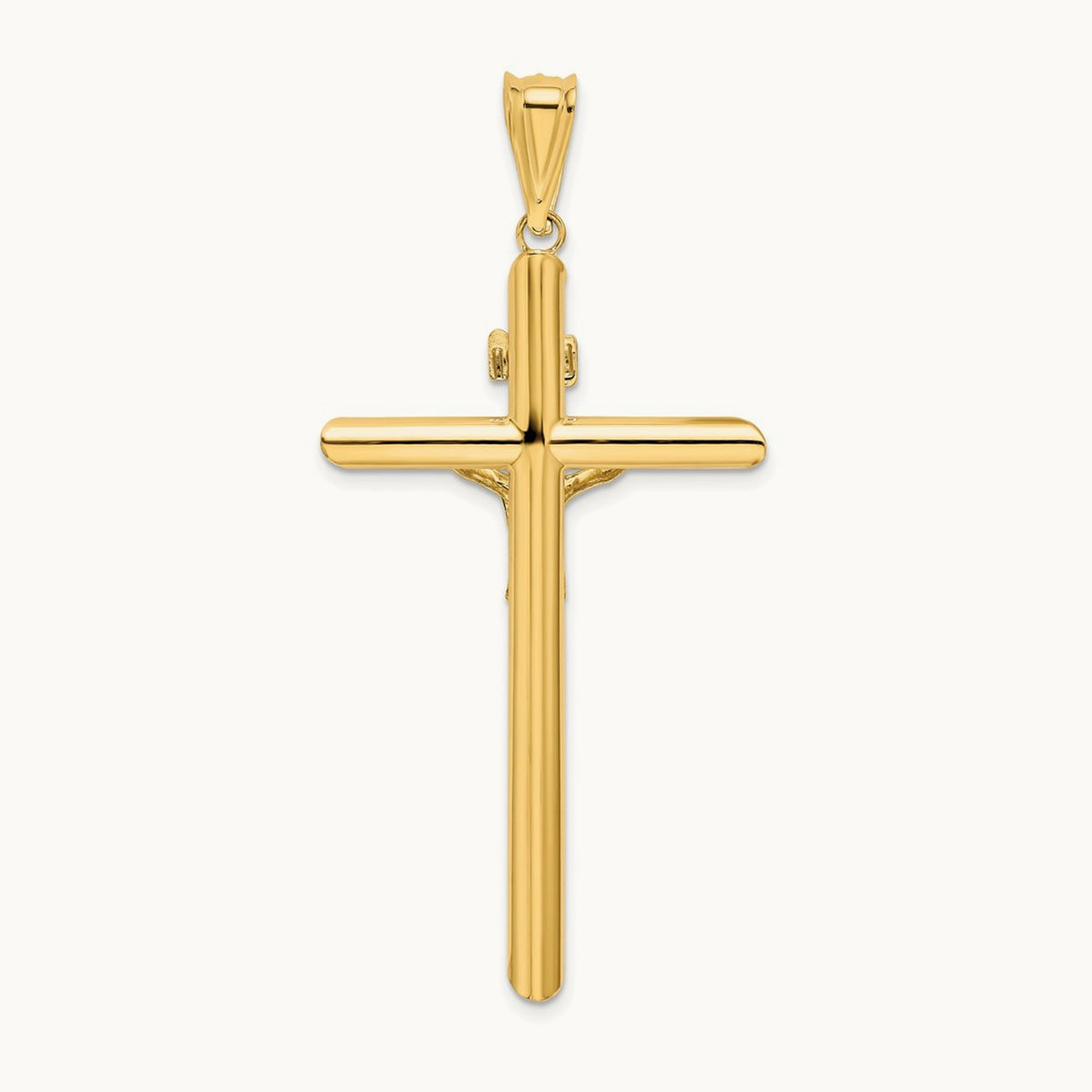 Polished Crucifix Pendant, 14K Two-tone