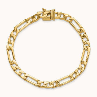 Hand-polished Fancy Link Bracelet, 6mm, 14K
