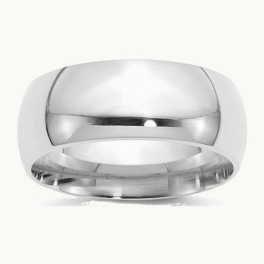 Sterling Silver Rhodium-plated 9mm Comfort Fit Band