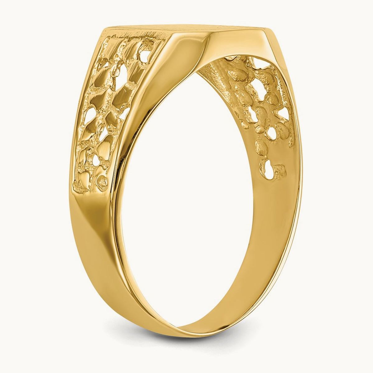 Open Back Mens Signet Ring — photo set