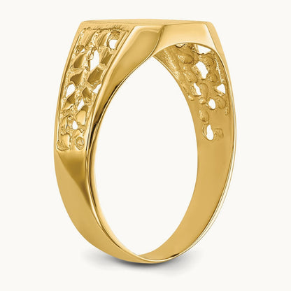 Open Back Mens Signet Ring — photo set