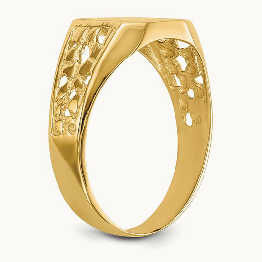 Open Back Mens Signet Ring — photo set