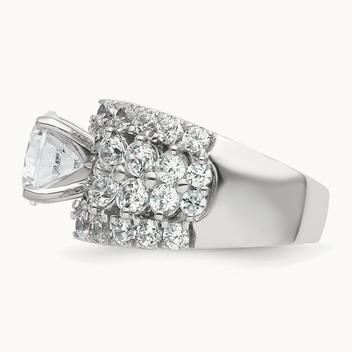 Round Engagement Ring, 6.25 ct tw Lab-Grown Diamond — 14K White Gold
