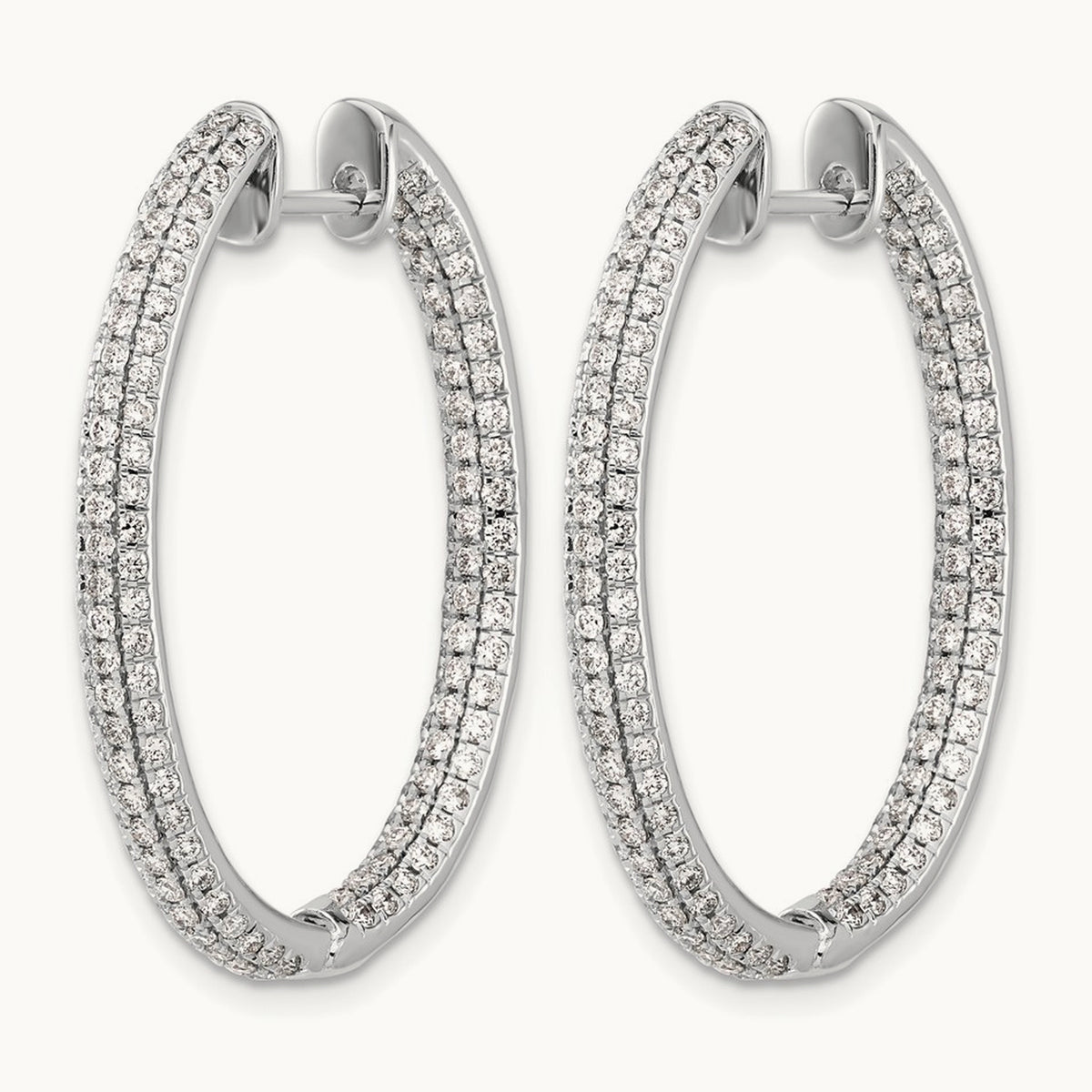 Diamond In/Out Hinged Hoop Earrings — 32mm