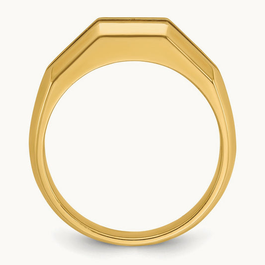 IBGoodman Men's Polished Cut-Out 5-Stone Diamond Ring, 14K