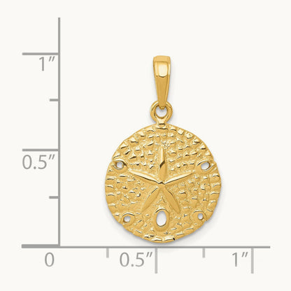 Sand Dollar Pendant, 14K