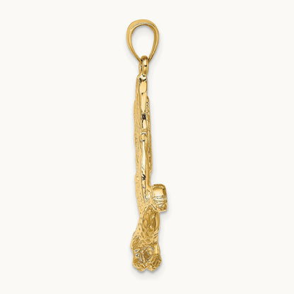 Flying Mallard Duck Charm, 14K