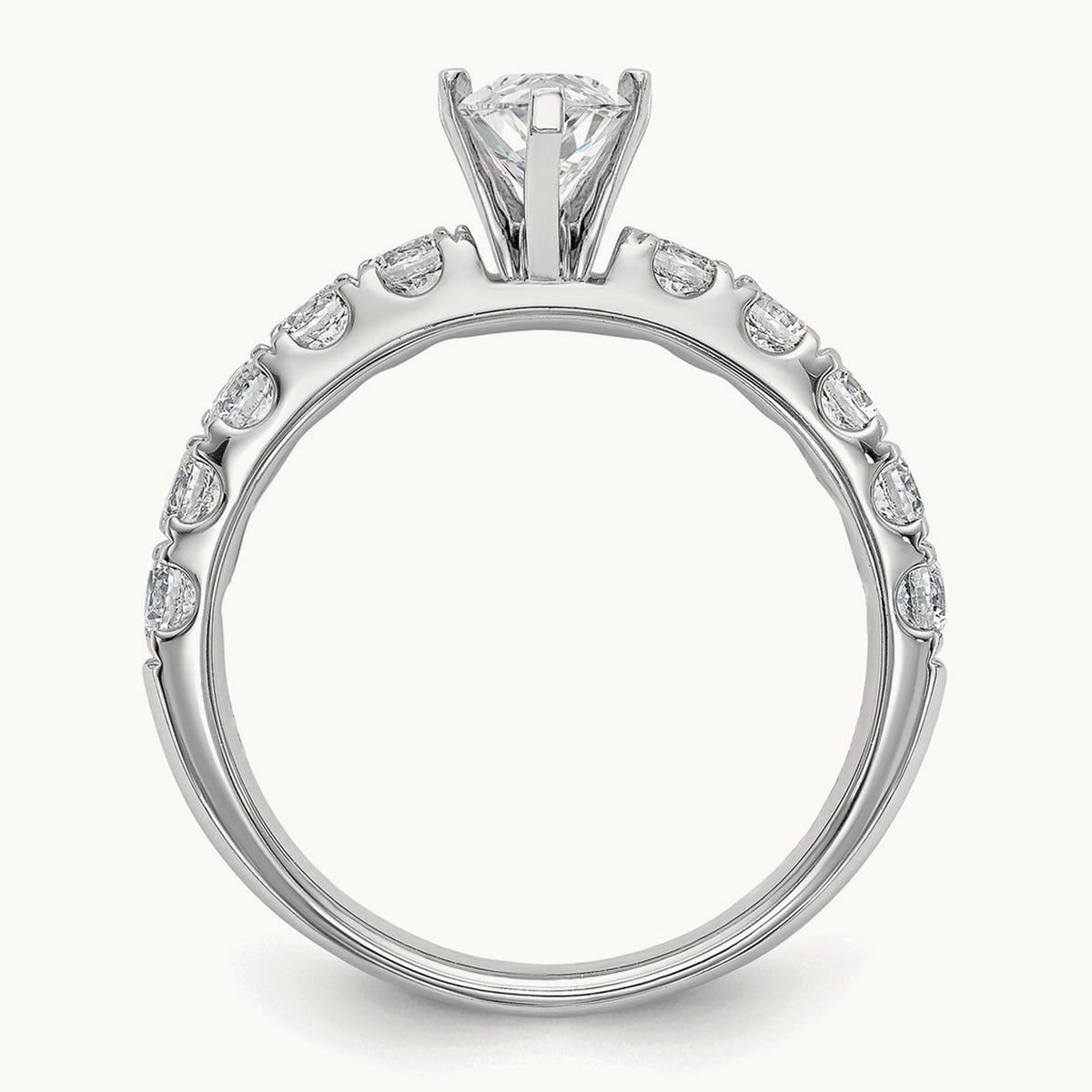 Marquise Engagement Ring — 14K White Gold, 1 3/4 ct, 7