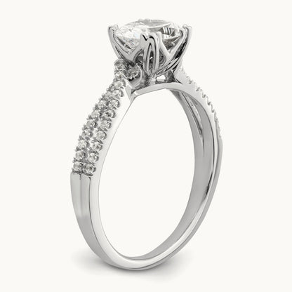 Criss-Cross 1ct Oval Semi-Mount Eng Dia Ring, 14K White Gold