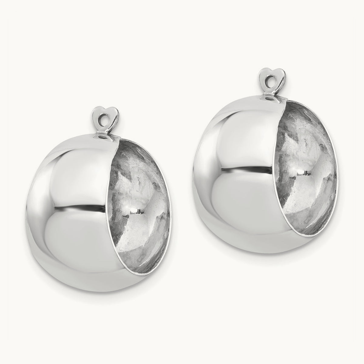 Polished Hoop Earring Jackets — 14K White Gold, 20mm