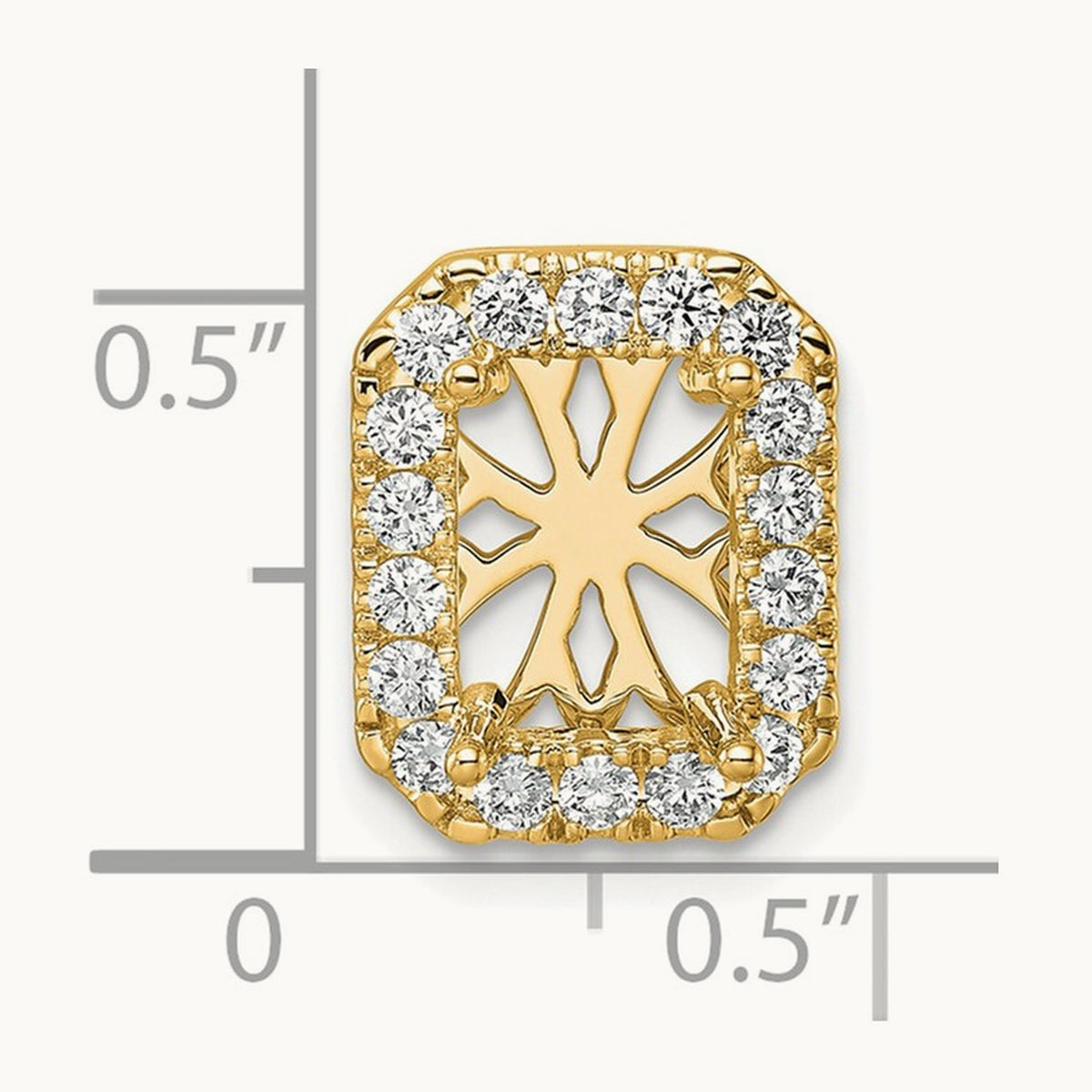 Radiant Halo Chain Slide, 2.50 ct tw Lab-Grown Diamond — 14K Yellow Gold, One Size
