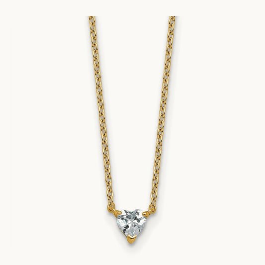 Heart Pendant Necklace, 0.25-4.00 ct tw Lab-Grown Diamond — 1/4 ct, VS (Best), 14K Yellow Gold