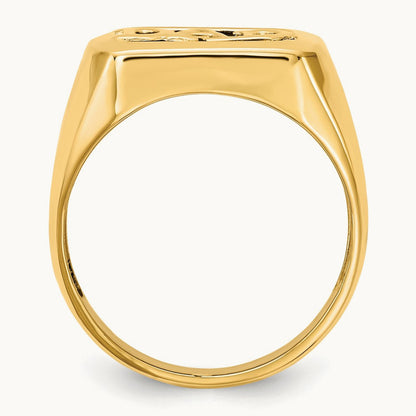 AA Diamond Men's Onyx Dad Ring, 14K