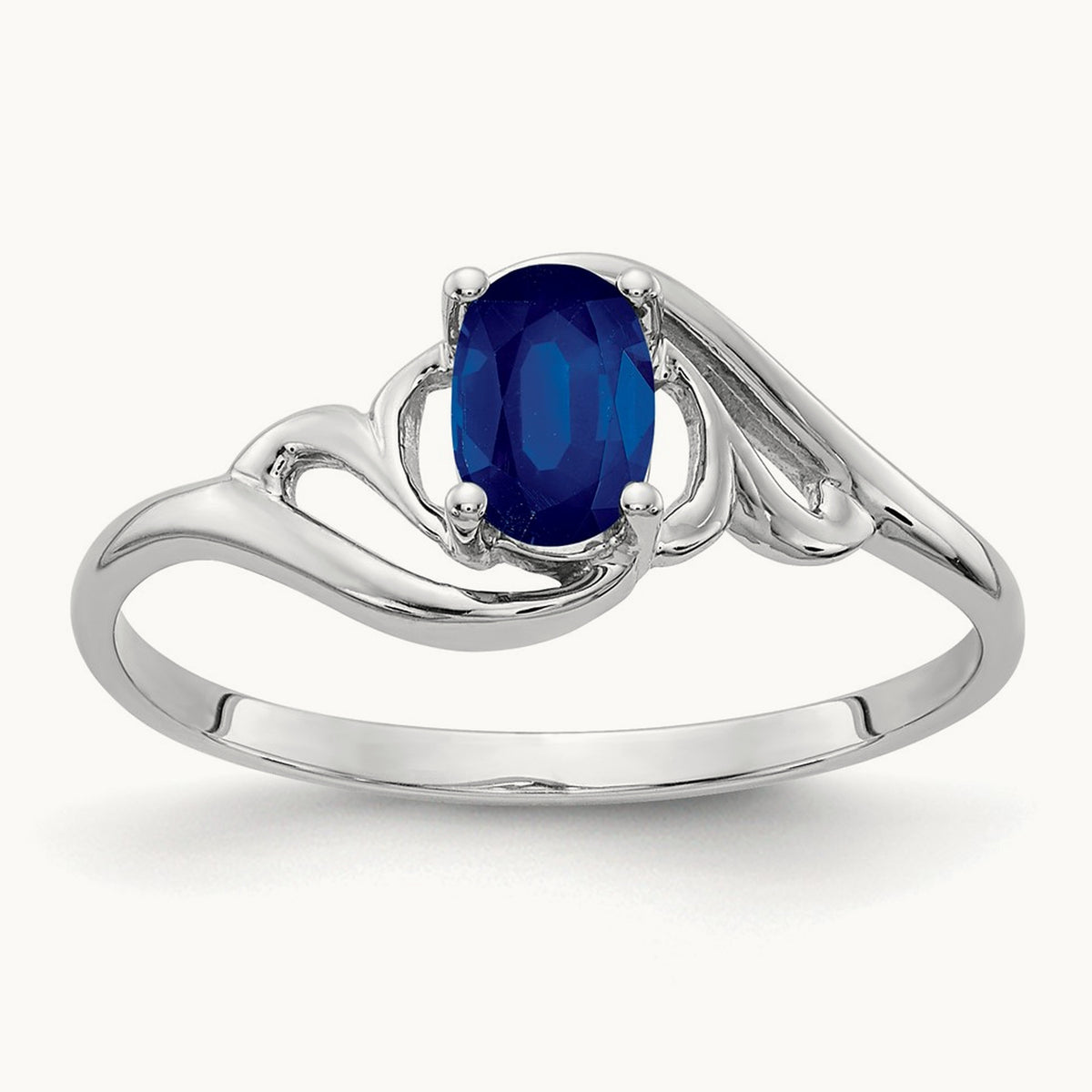 6x4mm Oval Sapphire ring, 14K White Gold