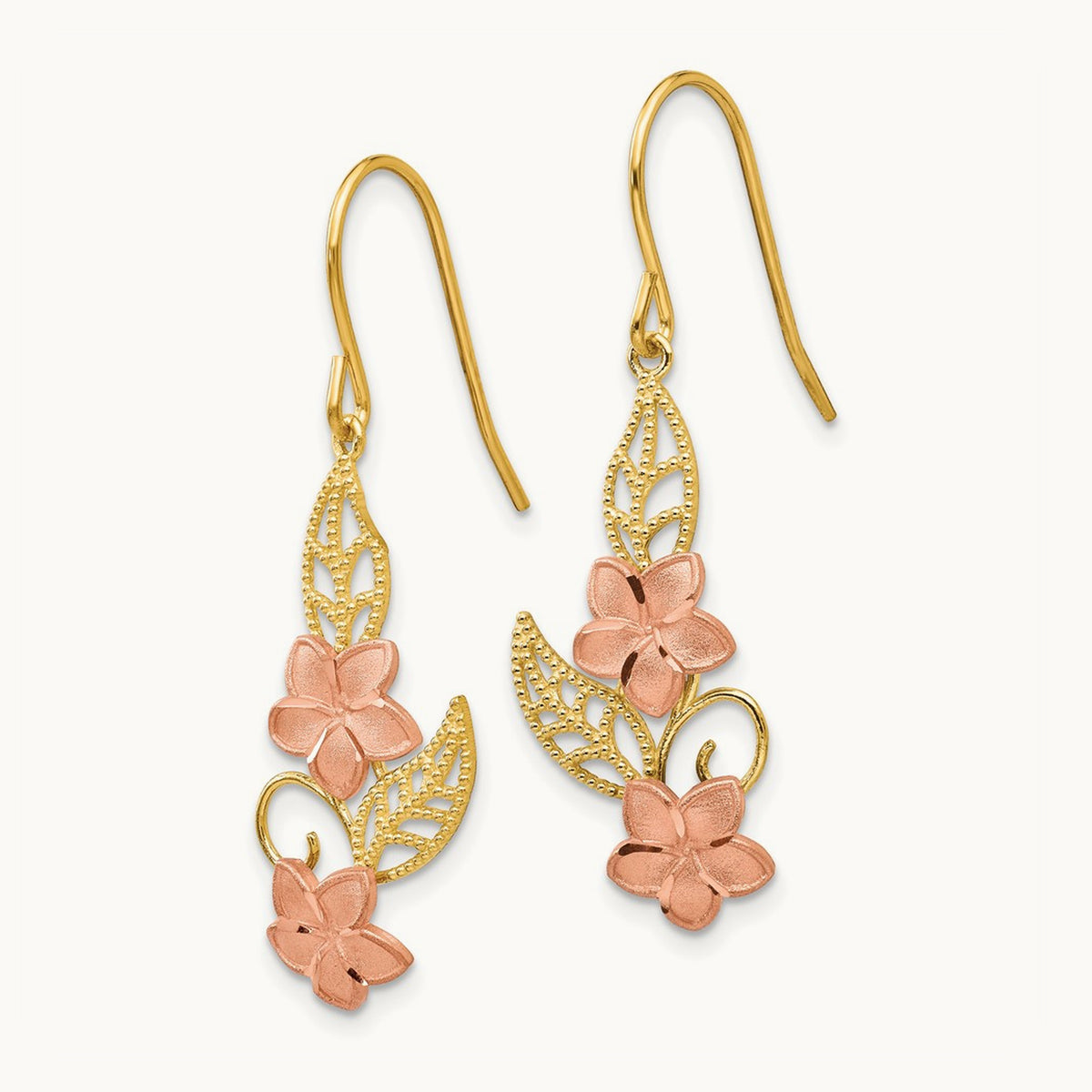 Fancy Plumeria Dangle Earrings — photo set