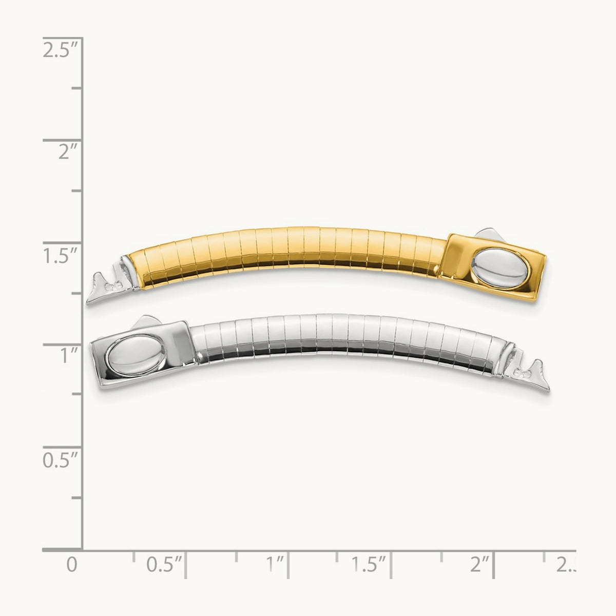 Domed Omega Extender for Necklace with yellow — 5mm